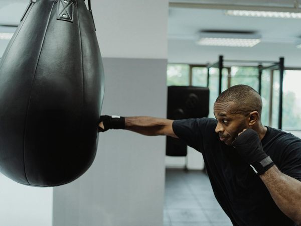 Sunlight hitting a room where person is starting morning cardio exercises.